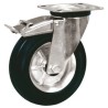 LAG Swivel Castor with 120 kg Load Capacity, 125 mm Rubber Wheel, Galvanised Steel Frame, Model 12262 FR