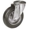 LAG Swivel Castor Wheel 80 mm Diameter, 60 kg Load Capacity, Rubber Tyred with Steel Hub 12654 FB