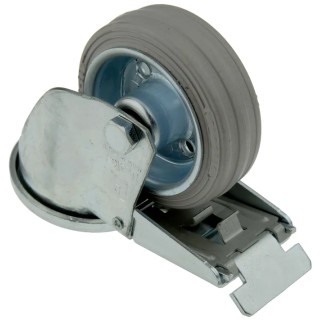 LAG Swivel Castor, 60 kg Load Capacity, 80 mm Rubber Wheel, Roller Bearing Hub, Medium Duty 12654G FR FB