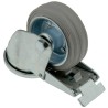 LAG Swivel Castor, 60 kg Load Capacity, 80 mm Rubber Wheel, Roller Bearing Hub, Medium Duty 12654G FR FB