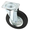 LAG Swivel Castor 230 kg Capacity 200 mm Wheel Diameter Rubber Tyre Galvanised Steel Frame 12286