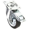 LAG Braked Swivel Castor with 160 mm Rubber Wheel, 180 kg Load Capacity, Galvanised Steel Frame, Model 12278 FR