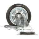 LAG Braked Swivel Castor with 160 mm Rubber Wheel, 180 kg Load Capacity, Galvanised Steel Frame, Model 12278 FR