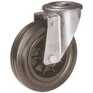 LAG Swivel Castor, 90 kg Load Capacity, 125 mm Rubber Wheel, Thermoplastic Hub, Medium Duty 14312 FB