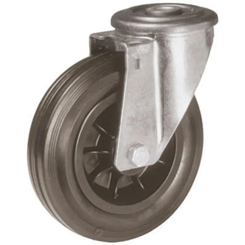 LAG Swivel Castor, 90 kg Load Capacity, 125 mm Rubber Wheel, Thermoplastic Hub, Medium Duty 14312 FB