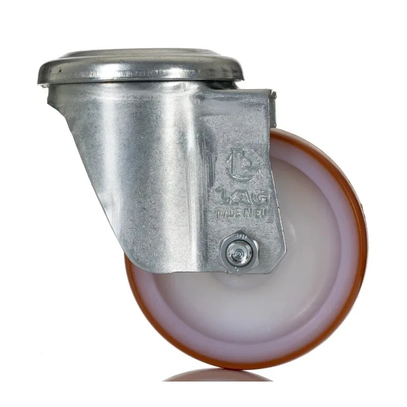 LAG Swivel Castor, 100 kg Capacity, 80 mm Polyurethane Wheel, Nylon Hub, Medium Duty, Model 22252 FB