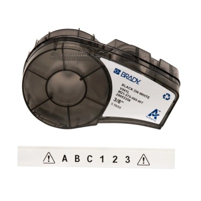 Brady Black on Black White Label Printer Tape 9.5 mm Width 6.4 m Length M21-375-595-WT