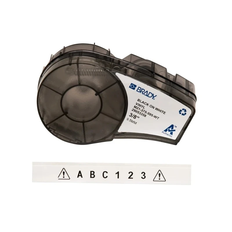 Brady Black on Black White Label Printer Tape 9.5 mm Width 6.4 m Length M21-375-595-WT