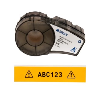 Brady Black on Yellow Black Label Printer Tape 19.05 mm Width 6.4 m Length M21-750-595-YL