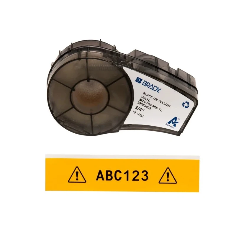 Brady Black on Yellow Black Label Printer Tape 19.05 mm Width 6.4 m Length M21-750-595-YL