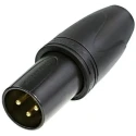 Neutrik Cable XLR Connector, Straight, 50V, Male, 3 Contacts, Gold Alloy over Nickel Plating NC3MXX-HD-B-D