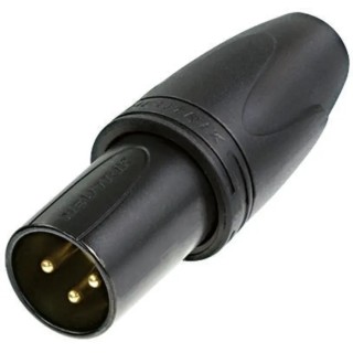 Neutrik Cable XLR Connector, Straight, 50V, Male, 3 Contacts, Gold Alloy over Nickel Plating NC3MXX-HD-B-D