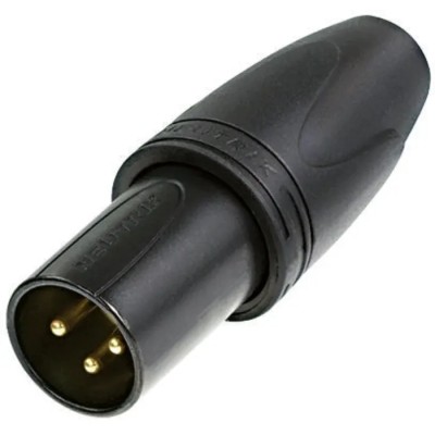 Neutrik Cable XLR Connector, Straight, 50V, Male, 3 Contacts, Gold Alloy over Nickel Plating NC3MXX-HD-B-D