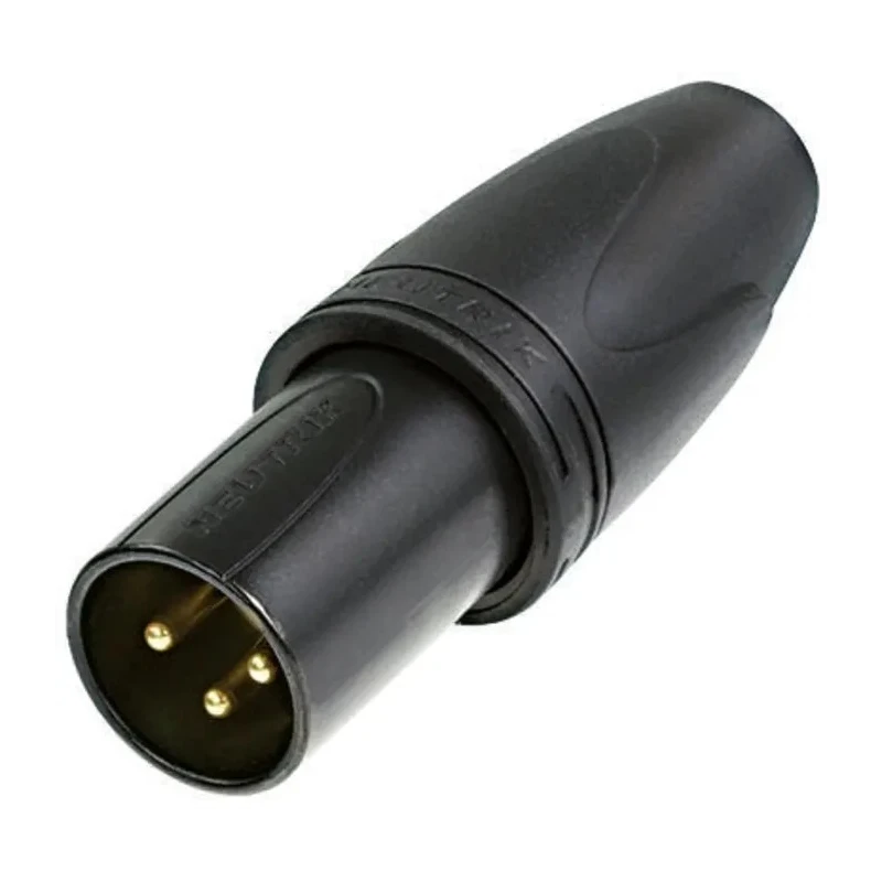 Neutrik Cable XLR Connector, Straight, 50V, Male, 3 Contacts, Gold Alloy over Nickel Plating NC3MXX-HD-B-D