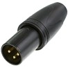 Neutrik Cable XLR Connector, Straight, 50V, Male, 3 Contacts, Gold Alloy over Nickel Plating NC3MXX-HD-B-D