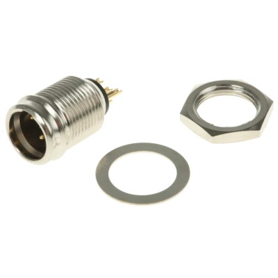 Re-An Products Chassis XLR Connector, Straight Male, 4 Contacts, Gold Plating RT4MC-B