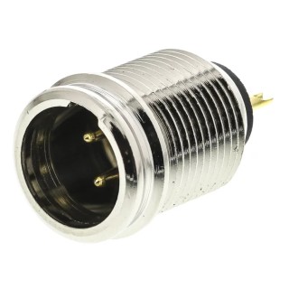 Re-An Products Chassis XLR Connector, Straight Male, 3 Way, Gold Plating RT3MP