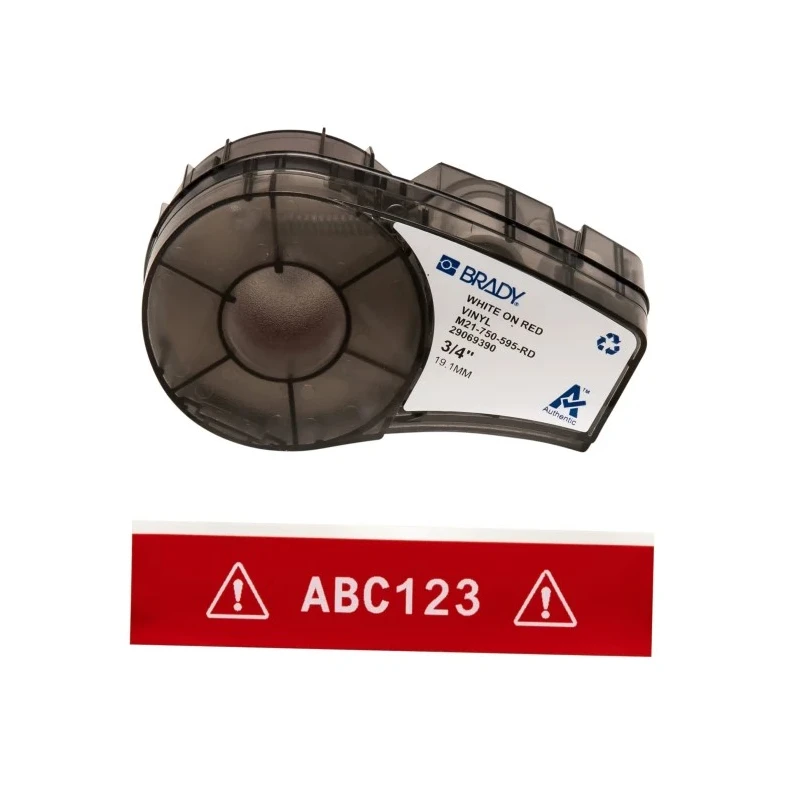 Brady White on White, Red Label Printer Tape 19.05 mm Width x 6.4 m Length M21-750-595-RD