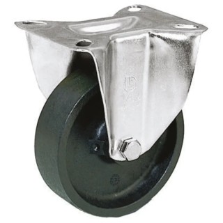 LAG Fixed Castor, 120 kg Load Capacity, 80 mm Thermoplastic Wheel, Galvanised Steel Frame, Model 28802