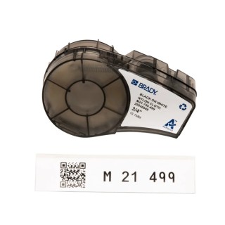 Brady Black on Black White Label Printer Tape, 19.05 mm Width, 4.87 m Tape Length, Compatible with BMP21 LAB M21-750-499