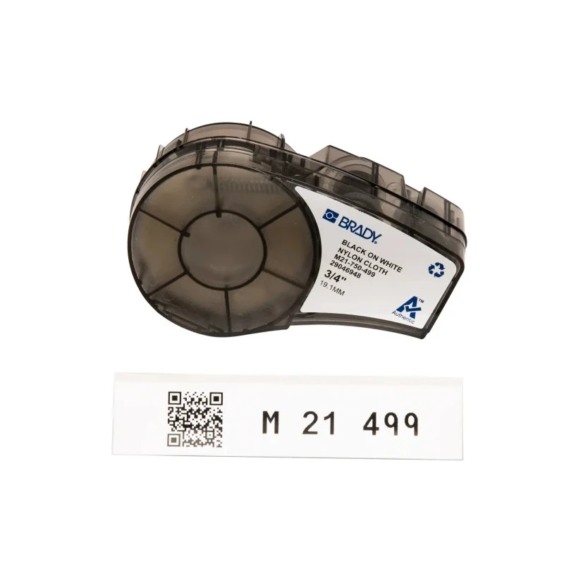 Brady Black on Black White Label Printer Tape, 19.05 mm Width, 4.87 m Tape Length, Compatible with BMP21 LAB M21-750-499