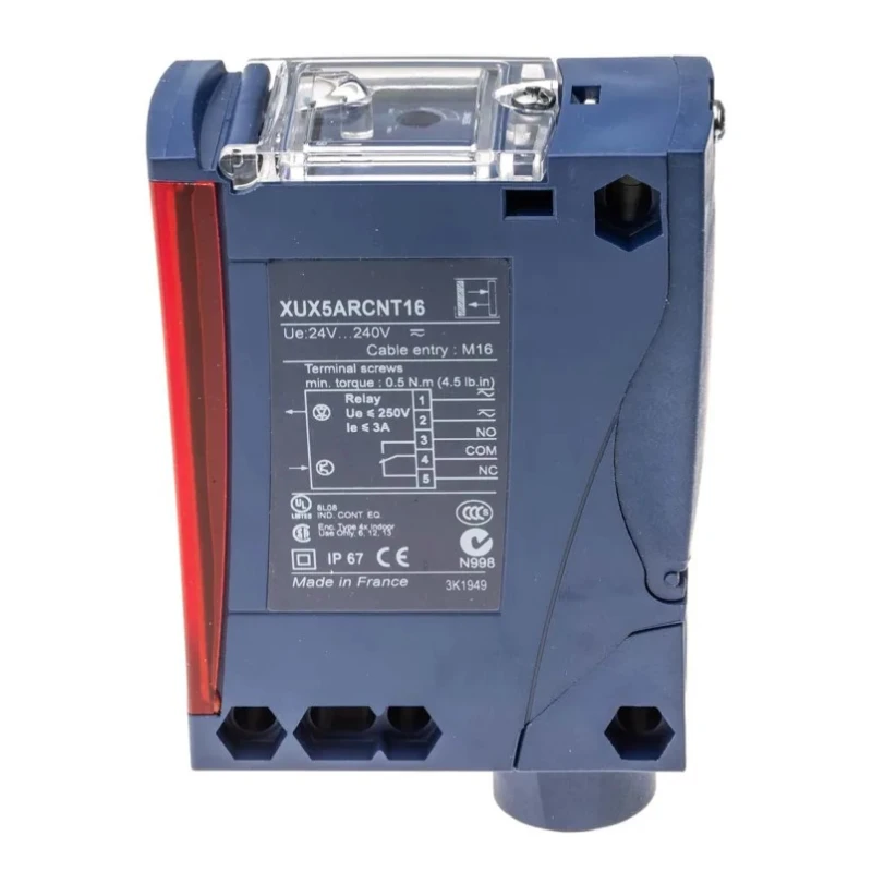 Telemecanique Sensors Diffuse Photoelectric Sensor Block Style 2.1 m Detection Range Relay Output IP65 IP67 XUX5ARCNT16