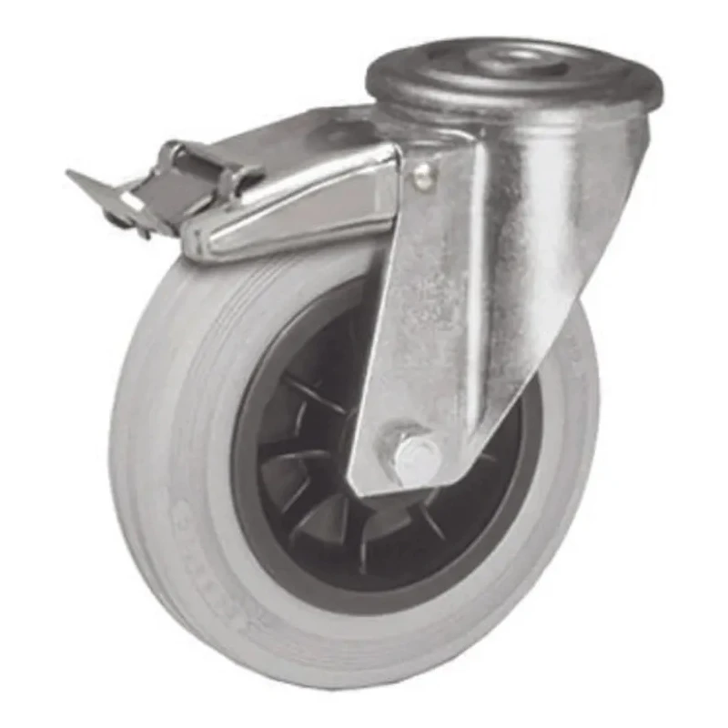 LAG Medium Duty Swivel Castor with Rubber Wheel, 110 kg Load Capacity, 125 mm Diameter, Model 14312G FR FB