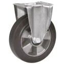 LAG Fixed Castor, 120 kg Load Capacity, 100 mm Rubber Wheel, Galvanised Steel Frame, Model 16377