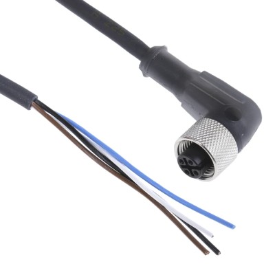 Telemecanique Sensors Female 4 Way Right Angle to Unterminated Free End Sensor Actuator Cable 2m XZCP1241L2