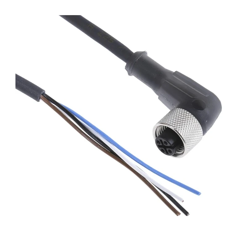 Telemecanique Sensors Female 4 Way Right Angle to Unterminated Free End Sensor Actuator Cable 2m XZCP1241L2