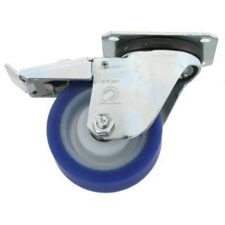LAG Braked Swivel Castor, 200 kg Load Capacity, 100 mm Polyurethane Wheel, Roller Bearing Hub 36439 FR