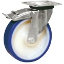 LAG Braked Swivel Castor, 200 kg Load Capacity, 125 mm Polyurethane Wheel, Roller Bearing Hub, Model 36447 FR