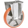 LAG Fixed Castor with 200 kg Load Capacity, 125 mm Polyurethane Wheel, Galvanised Steel Frame 26158