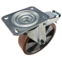 LAG Braked Swivel Castor Plate Mounted 300 kg Load Capacity 200 mm Polyurethane Wheel 26081 FR