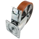 LAG Braked Swivel Castor Plate Mounted 300 kg Load Capacity 200 mm Polyurethane Wheel 26081 FR