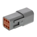 Amphenol Industrial AT Automotive Connector Female Grey Cable 6 Way Crimp Termination AT04-6P