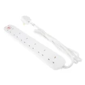 RS PRO 2 m 6 Socket Type G Surge Protected Power Strip Extension Lead 240V 13A 696-3660