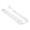 RS PRO 2 m 6 Socket Type G Surge Protected Power Strip Extension Lead 240V 13A 696-3660