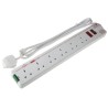 RS PRO 2 m 6 Socket Type G Extension Lead Power Strip with Surge Protection 696-3663