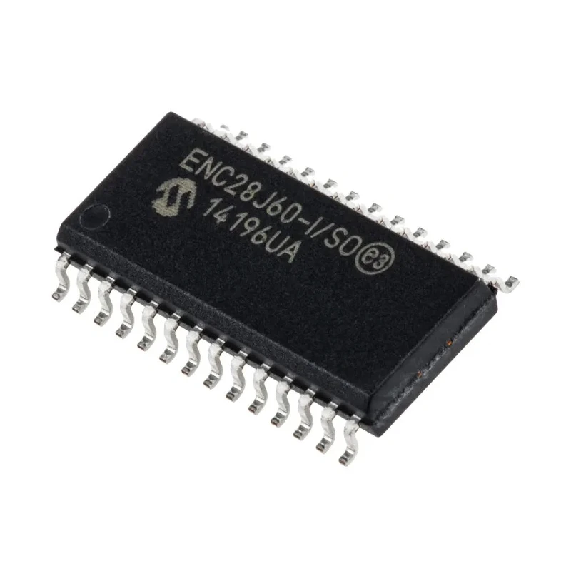 Microchip Ethernet Controller 28-Pin SOIC 3.3V Serial-SPI Full Duplex/Half Duplex ENC28J60-I/SO