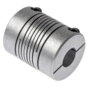 Huco Aluminium Clamp Style Flexible Coupler, 25.4 mm OD, 31.8 mm Length, Bore Size 10 mm, Model 725.25.3232