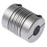 Huco Aluminium Clamp Style Flexible Coupler, 25.4 mm OD, 31.8 mm Length, Bore Size 10 mm, Model 725.25.3232