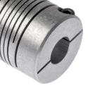 Huco Aluminium Clamp Style Flexible Coupler, 25.4 mm OD, 31.8 mm Length, Bore Size 10 mm, Model 725.25.3232