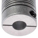 Huco Aluminium Clamp Style Flexible Coupler, 25.4 mm OD, 31.8 mm Length, Bore Size 10 mm, Model 725.25.3232