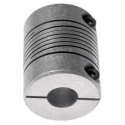 Huco Aluminium Clamp Style Flexible Coupler, 25.4 mm OD, 31.8 mm Length, Bore Size 10 mm, Model 725.25.3232