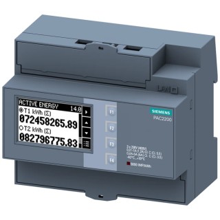 Siemens 3 Phase Digital LCD Energy Meter SENTRON PAC2200, CE Certified, IEC 61557-12, IEC 62053-22, IEC 7KM2200-2EA30-1CA1