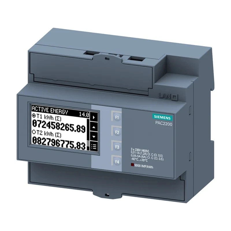 Siemens 3 Phase Digital LCD Energy Meter SENTRON PAC2200, CE Certified, IEC 61557-12, IEC 62053-22, IEC 7KM2200-2EA30-1CA1