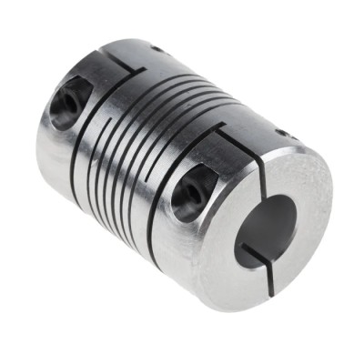 Huco 32 mm OD 14 mm Bore Aluminium Clamp Style Flexible Coupler 44.5 mm Length 725.32.3838