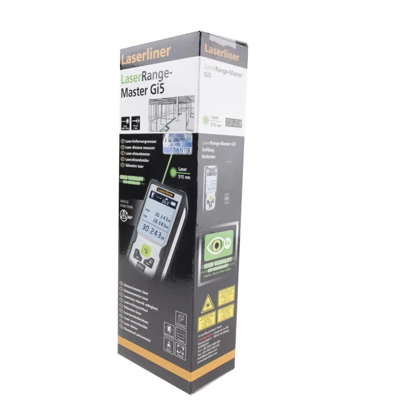 Laserliner LaserMeasure LaserRange-Master Gi5 Laser Measure, 0.05 to 50 m Range, ±2 mm Accuracy 080.838A