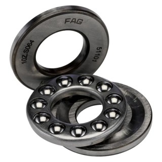 FAG 1 Row Deep Groove Ball Bearing 12 mm ID, 26 mm OD, 9 mm Width, Steel Cage and Balls 51101